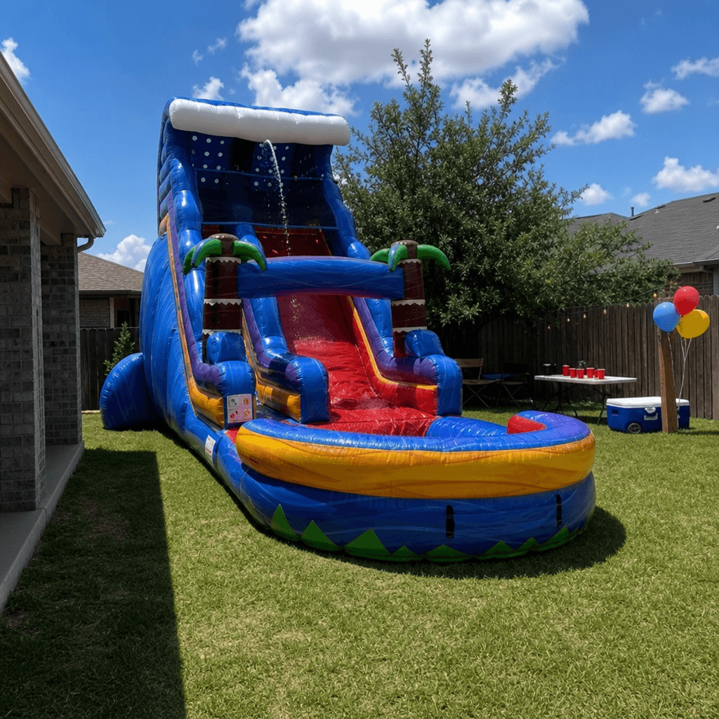 Tidal Wave Slide XL β 20-foot inflatable water slide, Bouncy Lions Inflatables, Prosper TX