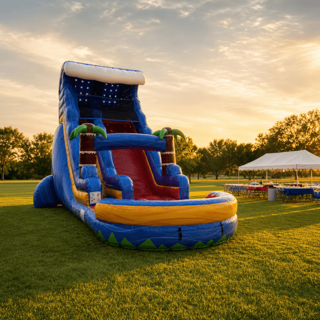 Tidal Wave Slide - XL at a community event (golden hour)