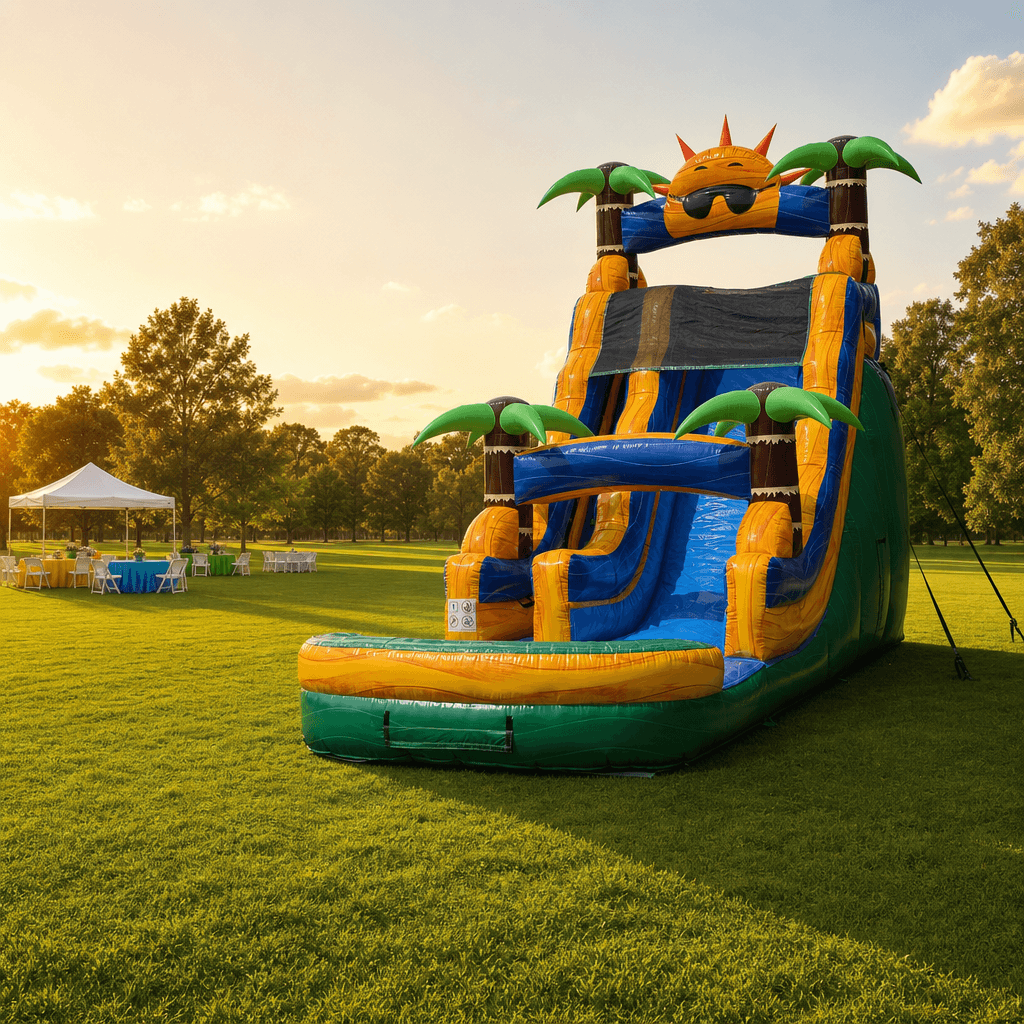 Tropic Slide 20′ at a community event (golden hour)